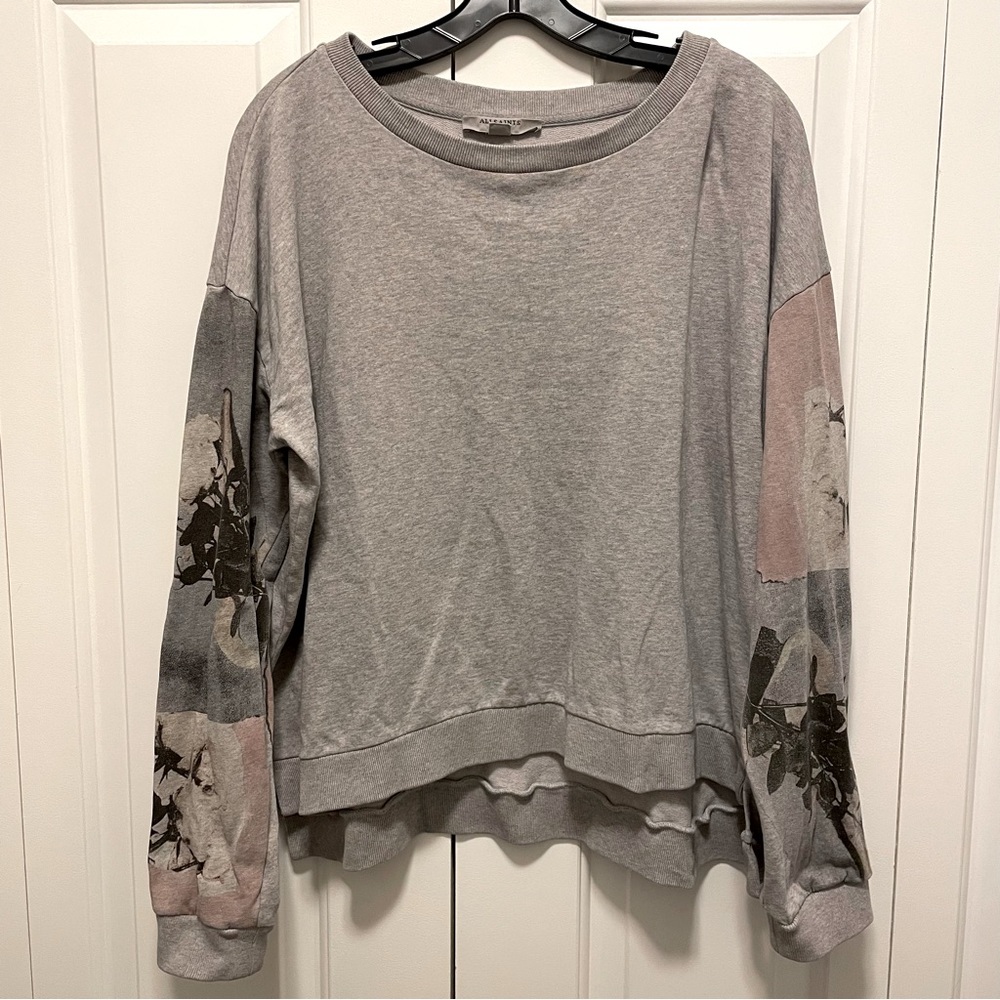 AllSaints Belle Lo Floral Sleeve Sweatshirt